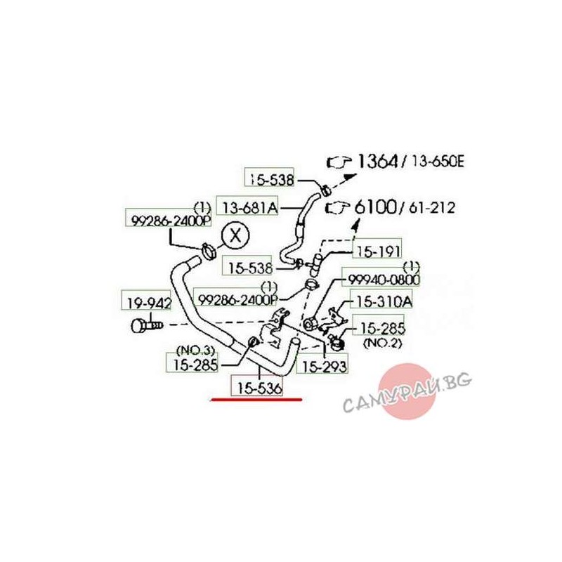 Водно съединение OEM L813-15-536B L81315536B MAZDA 6