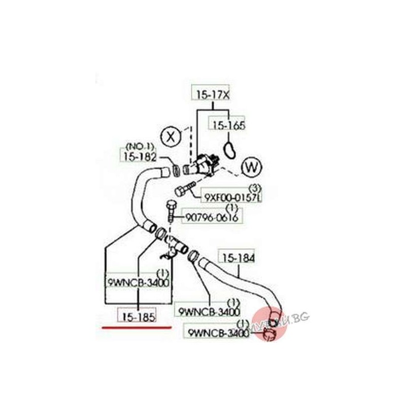 Водно съединение радиатор OEM LF17-15-18YB LF171518YB MAZDA 6