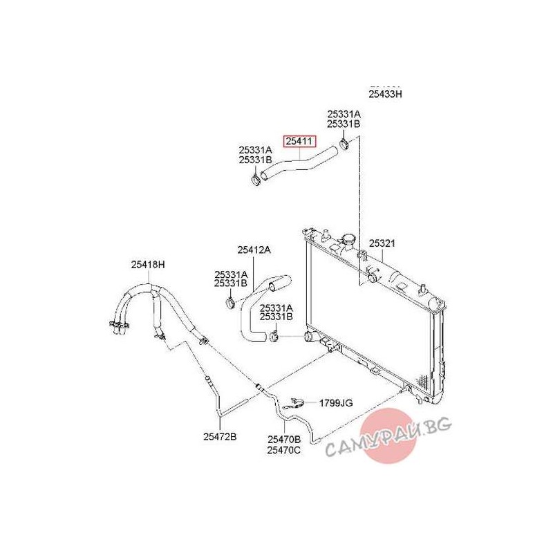 Маркуч охладителна система OEM 25411-17201 2541117201 HYUNDAI MATRIX
