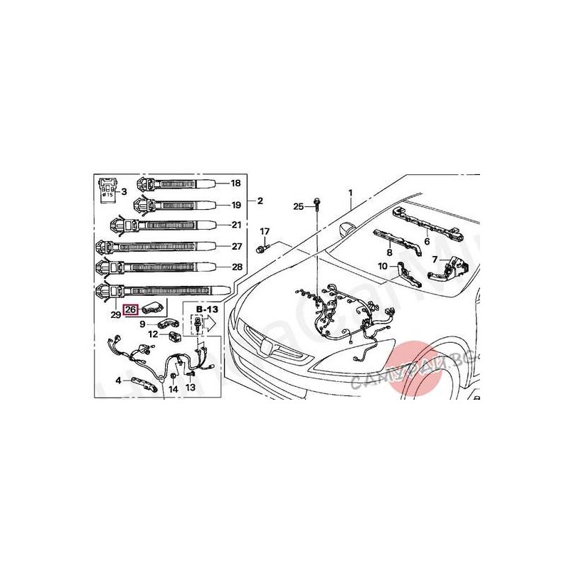 Държач за кабелен сноп OEM 32125-RBA-000 32125RBA000 HONDA ACCORD