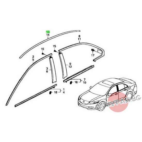 Лайсна за таван дясна OEM 74306-TL0-G01 74306TL0G01 HONDA ACCORD