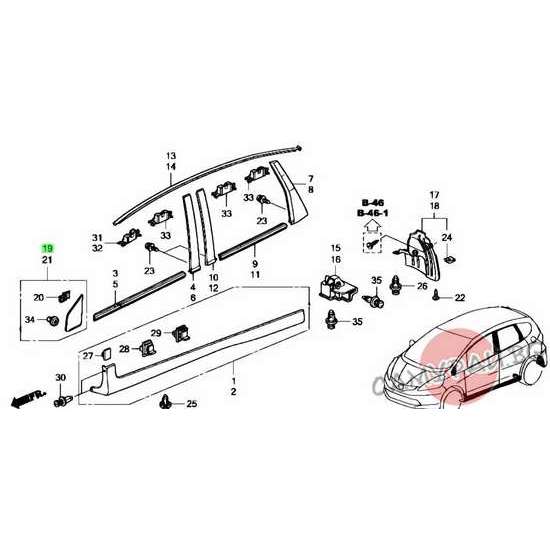 Капаче декоративно предна дясна врата OEM 75490-TG0-T00 75490TG0T00 HONDA JAZZ