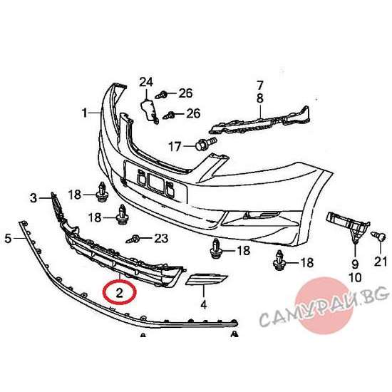 Решетка в предна броня средна OEM 71102-SJH-E00 71102SJHE00HONDA FR-V