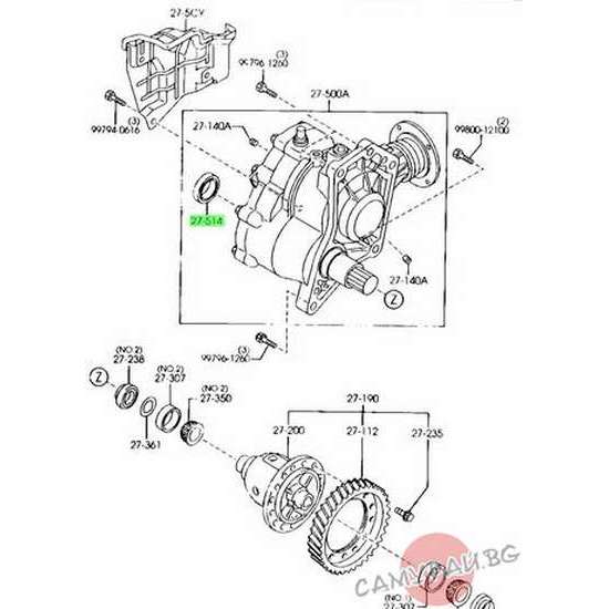 Семеринг за скоростна кутия OEM FP2-027-514 FP2027514 MAZDA 6