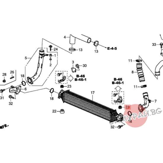 Тампон за интеркулер горен OEM 74173-5PA-A01, 741735PAA01 Honda CR-V