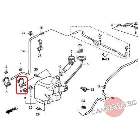 Помпичка чистачки задно стъкло OEM 76806-SCK-J11, 76806SCKJ11 Honda Jazz