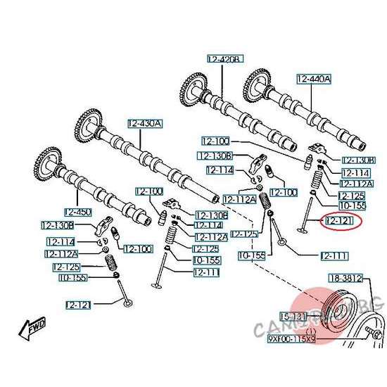 Изпускателен клапан EX OEM AJ03-12-121A, AJ0312121A MAZDA MPV