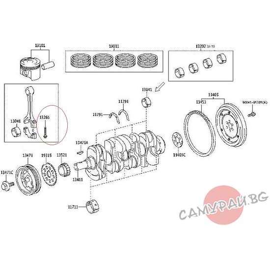 Болт за пета OEM 13265-97401, 1326597401 DAIHATSU Terios