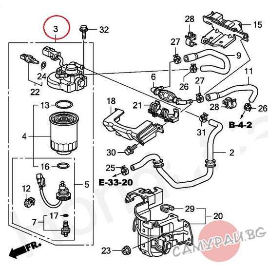 Капачка с горивен филтър к-кт OEM 16900-R06-E01, 16900R06E01 Honda CR-V