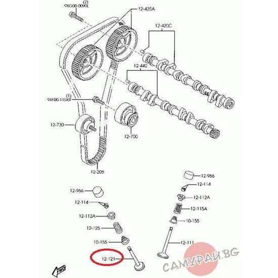 Изпускателен клапан EX OEM YF09-12-121, YF0912121 MAZDA TRIBUTE