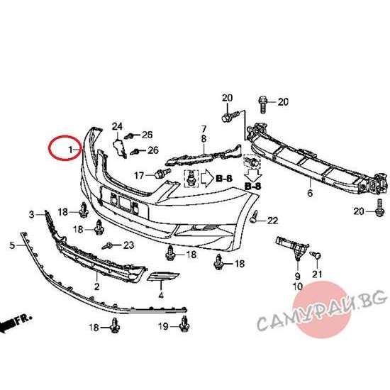 Предна броня OEM 71101-SJD-G90ZC, 71101SJDG90ZC HONDA FR-V
