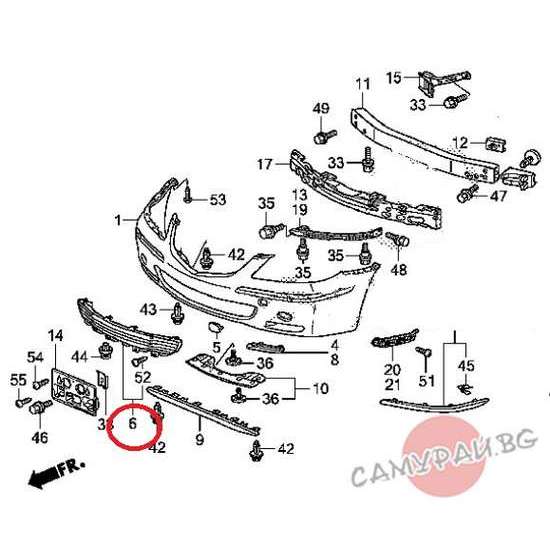 Решетка в предна броня OEM 71105-SJA-000, 71105SJA000 Honda Legend