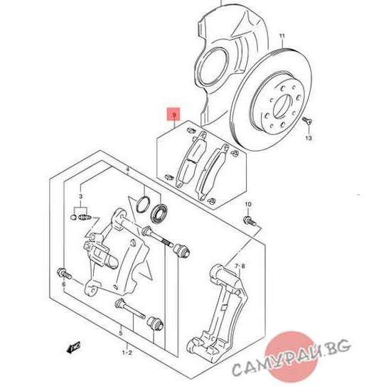 Спирачни накладки предни OEM 55810-84E00, 5581084E00 SUZUKI Ignis