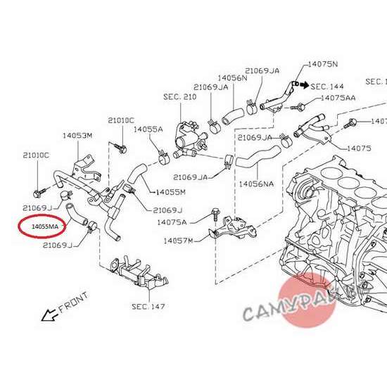 Водно съединение OEM 14055-JG71A, 14055JG71A Nissan Qashqai
