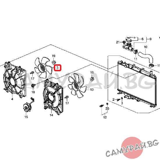Перка за радиатор OEM 19020-RPY-G01, 19020RPYG01 HONDA Civic