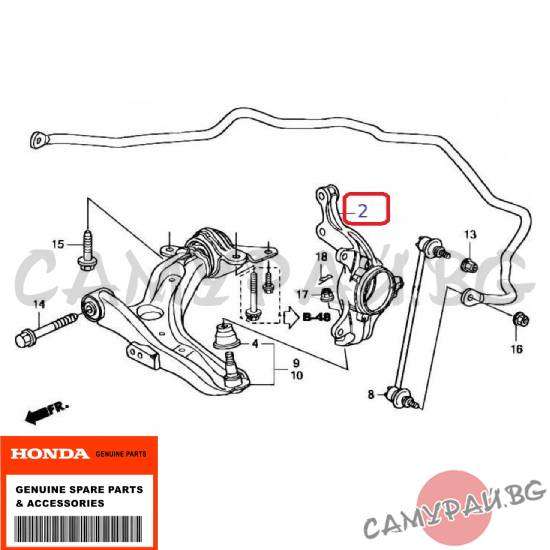 Преден шенкел десен OEM 51211-TF0-G00, 51211TF0G00 HONDA Jazz