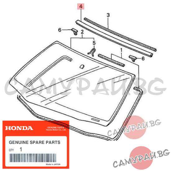 Лайстна челно стъкло OEM 73150-SDA-A01, 73150SDAA01 Honda Accord