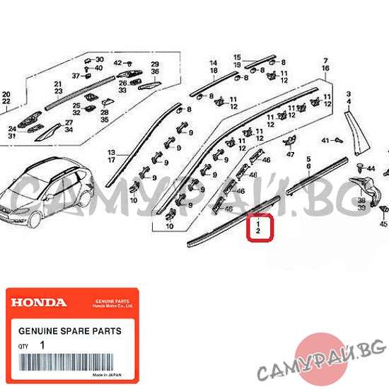 Лаистна на предна дясна врата OEM 72410-SJD-003, 72410SJD003 HONDA FR-V