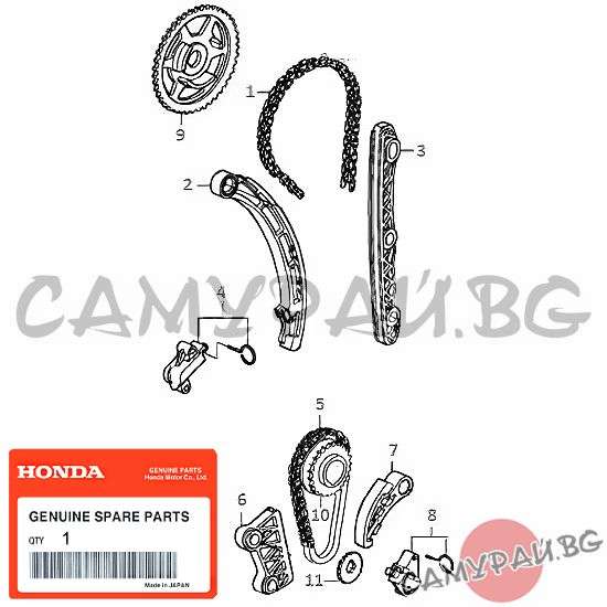 Ангренажен к-кт вериги пълен ОРИГИНАЛЕН, KIT-HON22, OEM 14401-RL0-G01, 14401RL0G01 HONDA CR-V