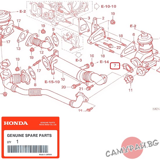 Гарнитура за EGR (ЕГР) клапан OEM 18717-RMA-E01, 18717RMAE01 HONDA CR-V