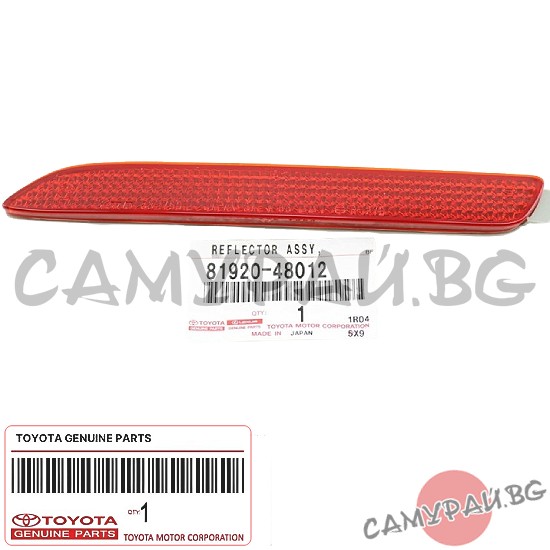 Рефлектор в задна броня ляв OEM 81920-48012, 8192048012 TOYOTA URBAN CRUISER