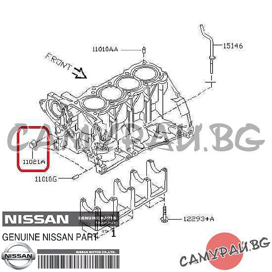Метална тапа маслена магистрала OEM 11024-72B00, 1102472B00 NISSAN Micra