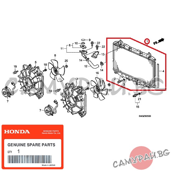 Радиатор за охладителна система OEM 19010-RSJ-E01, 19010RSJE01 HONDA Civic
