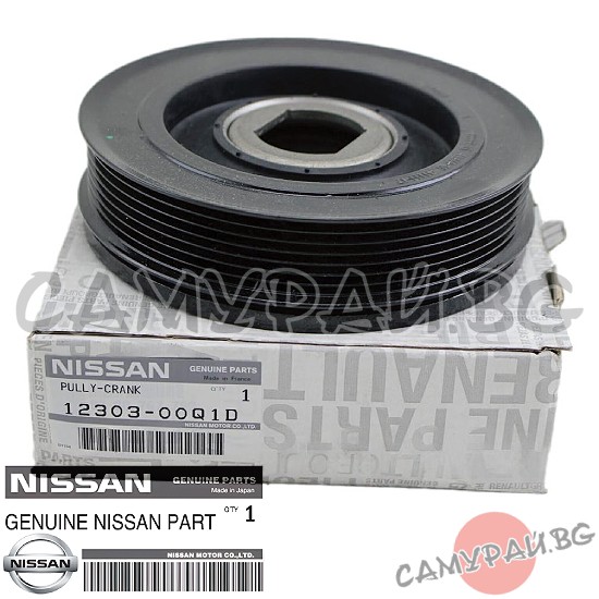 Ремъчна (демпферна) шайба колянов вал OEM 12303-00Q1D, 1230300Q1D NISSAN XTRAIL